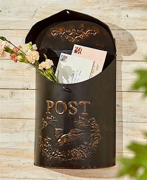 Vintage Style Decorative Distressed Metal Post Box 